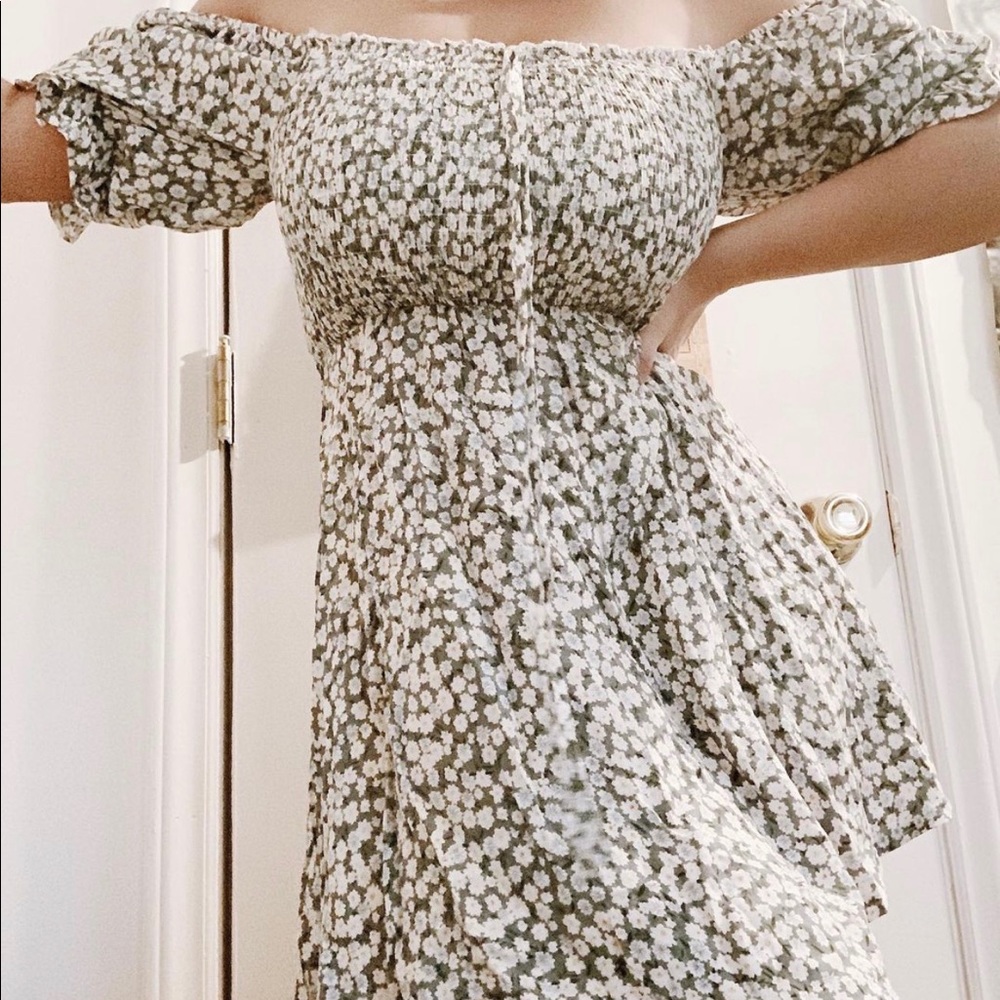 Beautiful Shoulder Boho Flower Dress